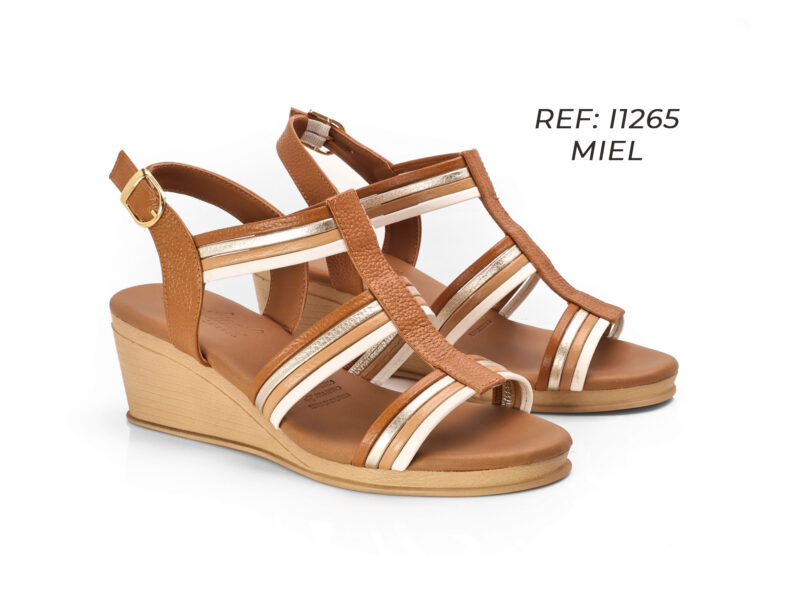 Leather Wedge Sandals - Image 2
